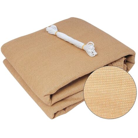 Vela tenda ombreggiante parasole in ecrù resistente antiuv con corde multimisure – TRIANGOLARE m 5x5x5