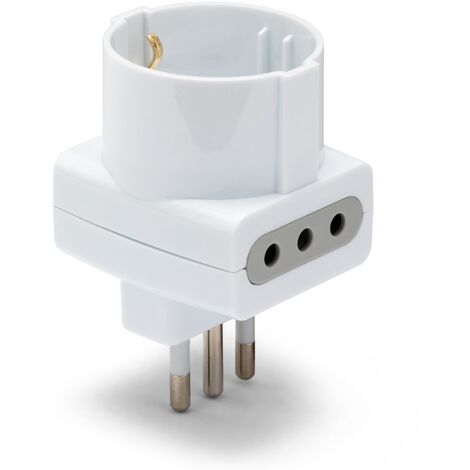 Velamp ADAPT-3-10S Adattatore Triplo 1 Presa Schuko 10-16a  2 Prese 10a. Spina 10a