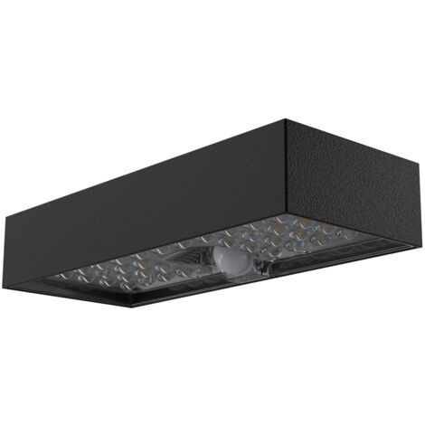 VELAMP APPLIQUE LED A CARICA SOLARE 800 LUMEN, CON RILEVATORE DI MOVIMENTO. NERO