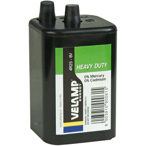 VELAMP BATTERIA 6V PER LAMPADA LAMPEGGIANTE CANTIERE 2pz