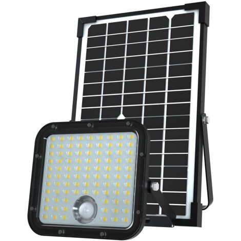 VELAMP FARETTO LED A CARICA SOLARE 4800 LUMEN, CON RILEVATORE DI PRESENZA. PANNELLO SOLARE DEPORTATO