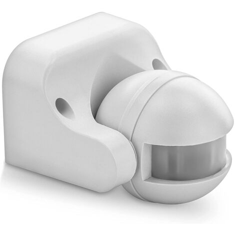 Velamp MS002 Rilevatore di Movimento Esterno IP44, Montaggio a Parete, Compatibile LED, programmabile, ad Infrarossi, orientabile, Portata 12m / 180°, Bianco