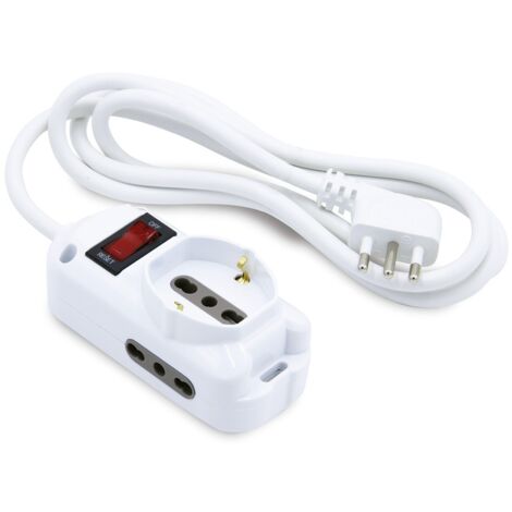 Velamp Multipresa 3 Posti 1 Schuko e 2 Bivalenti 10-16A
