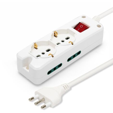 Velamp MULTIT-I-S24 Multipresa con 2 Prese Polivalenti e 4 Prese Bivalenti 10-16a