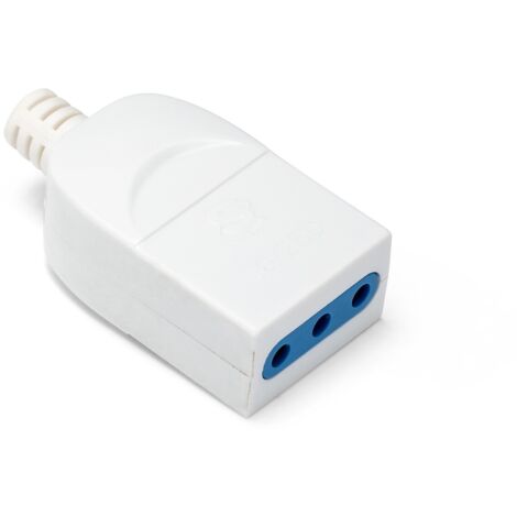 VELAMP PLUG-IT-10F Presa Volante: 10A, 2P+T, 230 V, Bianco Opaco, 1 unità
