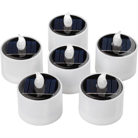 velas de té LED para exteriores, impermeables, recargables, sin llama, parpadeantes, funciona con pilas, para decoración de jardín