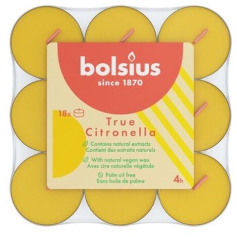 Velas de té perfumadas Bolsius 18 piezas Citronela