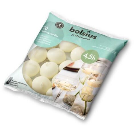 Velas flotantes Bolsius BAG 4,5 h 20 unidades color crudo
