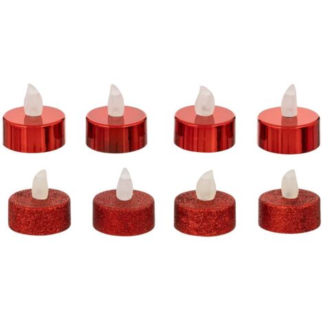 Velas LED Colorama de Noël, lote de 8 velas de té rojas - Feeric lights & christmas