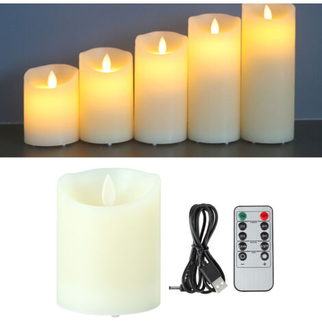 Velas LED recargables de parafina con mando a distancia  30 horas de luz  para bodas y decoración del hogar