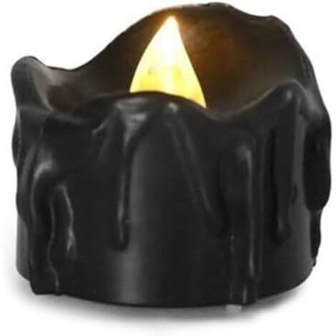 Velas LED, velas electrónicas LED negras, lámparas sin llama, iluminación decorativa para bodas y fiestas, 12 velas LED.