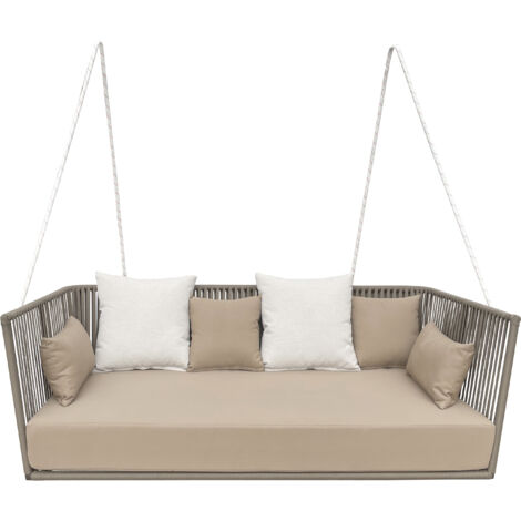 VELASCO - divano altalena con struttura in alluminio verniciato taupe