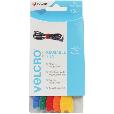 Velcro Attaches Reutilisables 12mmx200mm 5pcs Multicolor