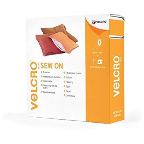 VELCRO Brand Dischetti riapribili da cucire 20mm x 10m Bianco