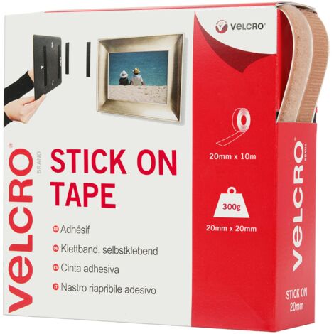 VELCRO Brand Nastro riapribile adesivo 20mmm x 10m Beige