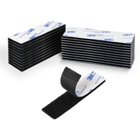 Velcro de alta resistencia - Paquete de 12 - Adhesivo potente para usar en casa, en la oficina, en interiores y exteriores - Reemplaza agujeros y tornillos