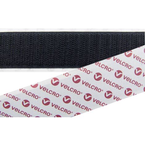 VELCRO® E08802033013025 Bandelette auto-agrippante à coller partie crochets (L x l) 25000 mm x 20 mm noir 25 m
