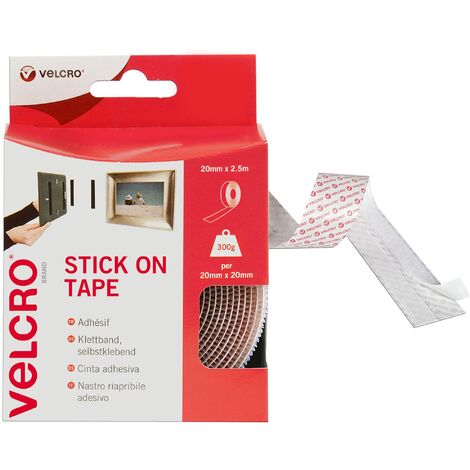 Velcro EC60214 Nastro, 20 mm x 2.5 m, Bianco