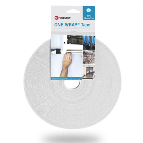 Velcro Électrique 25 mÈtres ruban adhÉsif 20mm blanc vel-ow64139