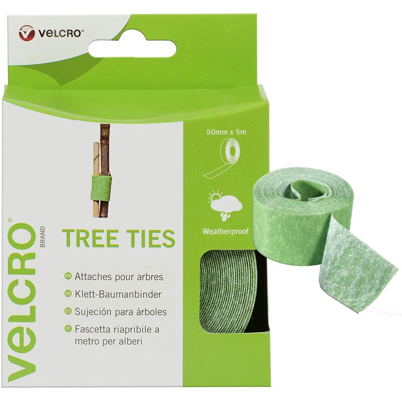 Image of Brand one-wrap Fascetta riapribile a metro per alberi 50mm x 5m Verde - Velcro