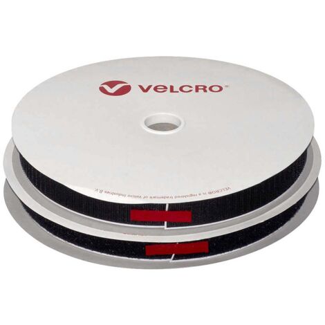 Velcro® noir en Rouleau de 25m - Ensemble mâle + femelle