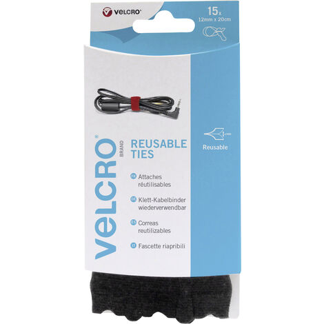 VELCRO® VEL-EC60466  Klettkabelbinder zum Bündeln Haft- und Flauschteil (L x B) 200 mm x 12 mm Schwa