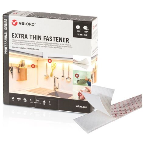 Velcror Extra feines weiße Klebeband 20 mm x 25 m