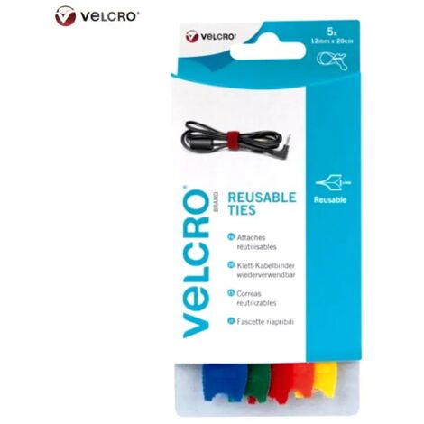 Velcror Fascette Velcro blu 12 mm x 200 mm confezione da 5
