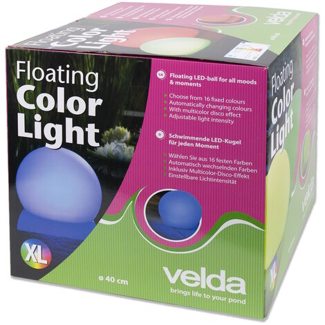 Velda Floating Color Light LED-Schwimmkugel XL Ø 40cm 123456