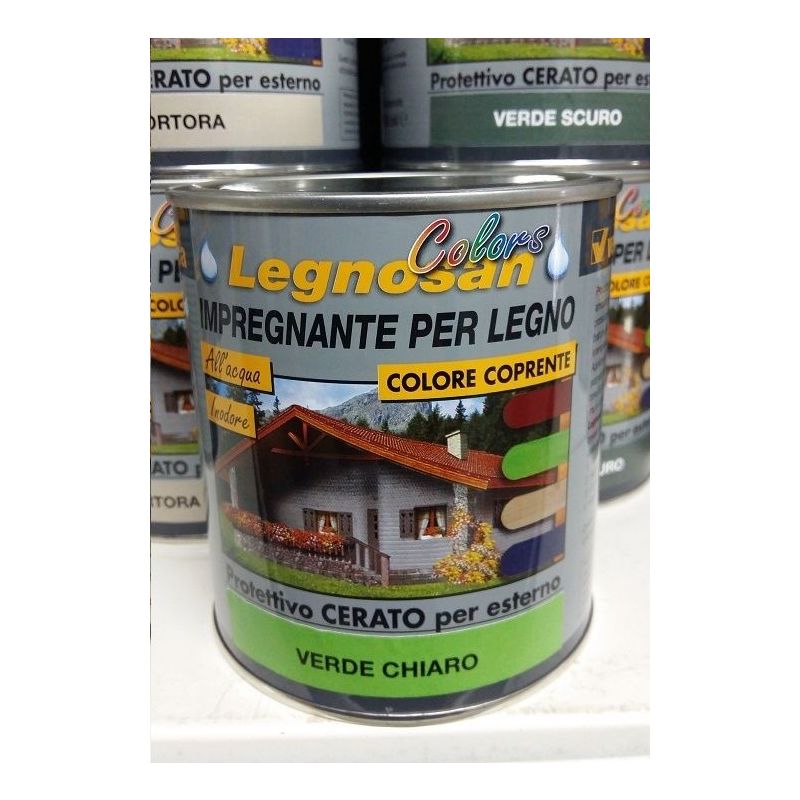 Sicashop - veleca impregnante idrorepellente legno acqua legnosan colors 750ML verde chiaro