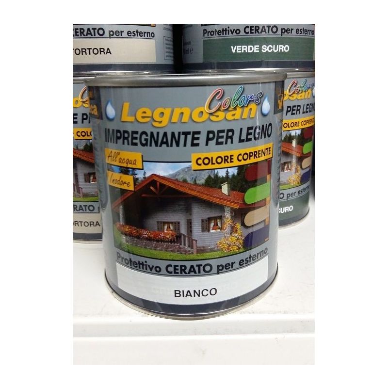 VELECA IMPREGNANTE IDROREPELLENTE PER LEGNO ALL'ACQUA LEGNOSAN COLORS 750ML Bianco