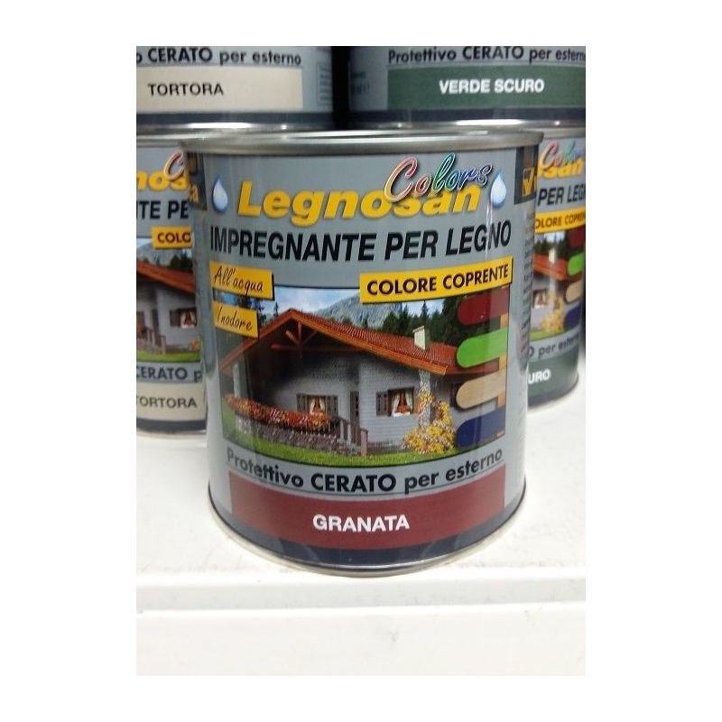 Sicashop - veleca impregnante idrorepellente per legno all'acqua legnosan colors 750ML Granata