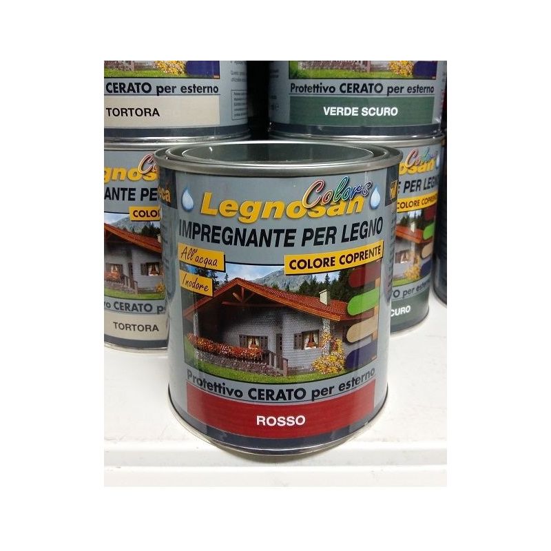 Sicashop - veleca impregnante idrorepellente per legno all'acqua legnosan colors 750ML Rosso