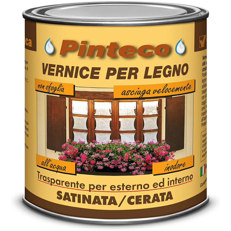 Vernice All'acqua Pinteco Satinata Veleca 750 Ml