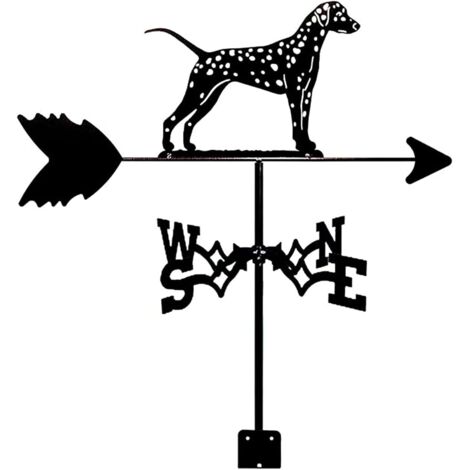 Veleta de acero inoxidable con forma de perro, pintada, para jardín, hogar y cobertizos.