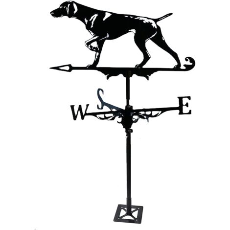 Veleta de caza con soporte para techo, indicador de dirección del viento, veleta de metal retro para jardín