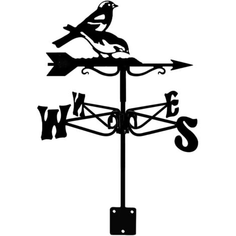 Veleta de metal creativa, dos pájaros, para jardín, hogar, cobertizos, cercas y pérgolas