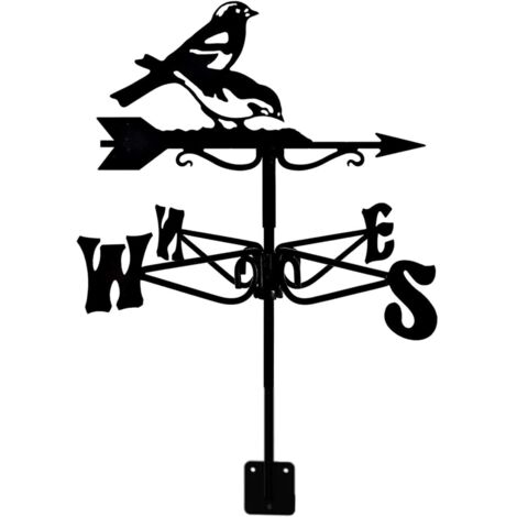 Veletas para pájaros, veleta negra, logotipo de acero inoxidable para jardín de pájaros