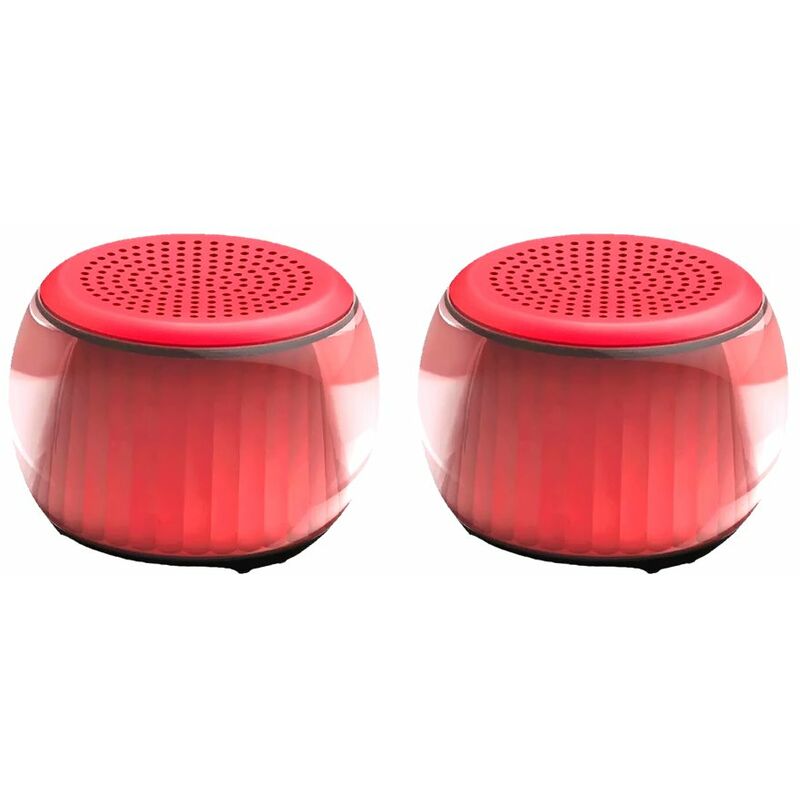 

Velev TWS Lighting BT Altavoz estereo interconectado BT5.0 LED Rhythm Lighting Reproductor de musica Amplificador de sonido,2 rojo