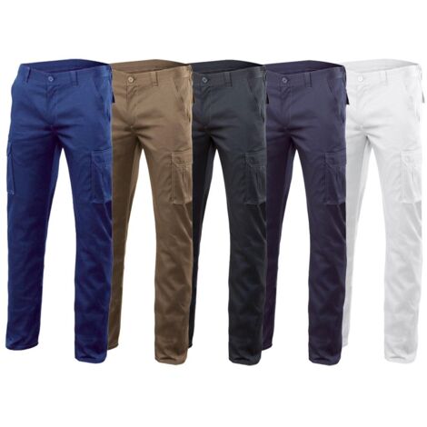 VELILLA 103005S - Pantaloni elasticizzati con tasche multiple, colore bianco, taglia 44