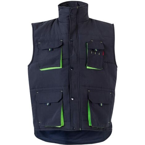 SMANICATO DA LAVORO GILET MULTITASCHE IMBOTTITO INVERNALE UOMO PESCA CACCIA  TG. 2XL