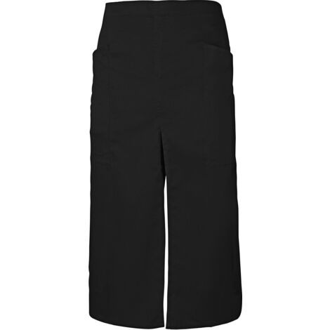 Velilla Grembiule lungo con apertura e tasche unisex adulto, Nero, Taglia unica