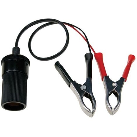 Velleman – Adaptateur allume-cigare 12V – Pinces crocodiles – Longueur câble 30 cm – Intensité nominale 4 A pour connexion batterie
