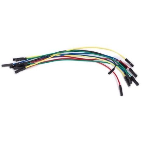 Velleman Câbles de raccordement, 1 broche, mâle à mâle, 15 AWG, ensemble de 10 pièces, cuivre, multicolore