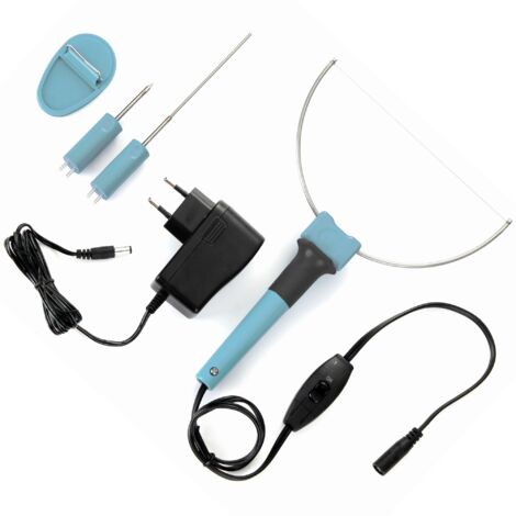 Velleman Coupe-polystyrène 3 en 1 avec embouts interchangeables : fil chaud, lame chaude et pointe de gravure, adaptateur secteur 5V et support, 8W, pour projets créatifs, modélisme et décorations