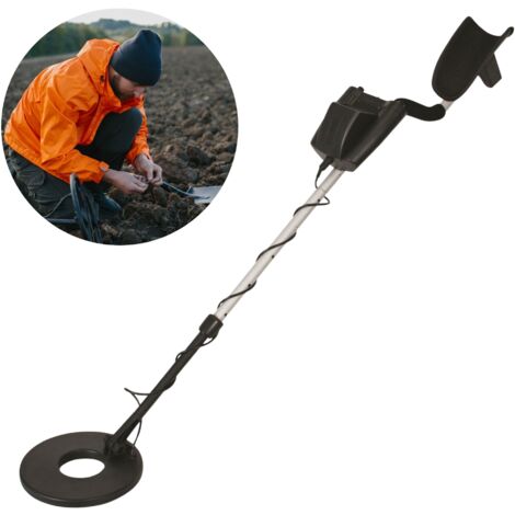 Velleman Détecteur de métaux pour adultes et enfants, detecteur metaux metal, bobine étanche 22 cm, mètre analogique, profondeur de détection 20 cm, haute précision, tige réglable
