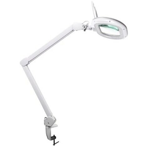 Velleman Lampe loupe LED avec pince, bras articulé, interrupteur marche/arrêt, 60 LED, grossissement 2.25x, pour enfants, adultes, personnes âgées, lecture, broderie diamant, loisirs, travail, blanc
