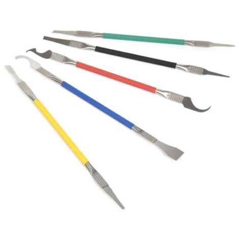 Velleman Lötzubehör Set 5-teilig, aus Edelstahl, leichte Bauweise mit Doppelenden, ideal für Präzisionslöten, Elektronikreparatur und Wartung der Lötstation