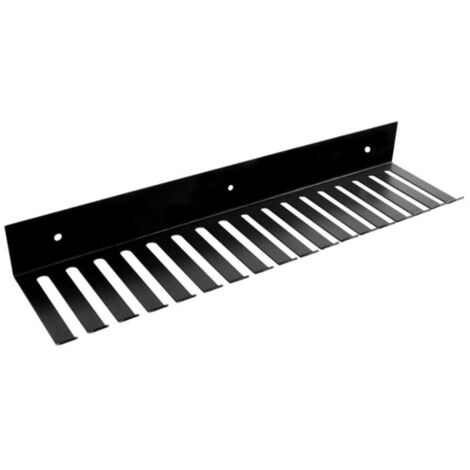 Velleman Porte-sonde, métal, noir, montage mural, 16 fentes, 10 mm de largeur, 100 mm de profondeur, adapté pour plus de 50 câbles, montage facile, espace de travail clair et ordonné