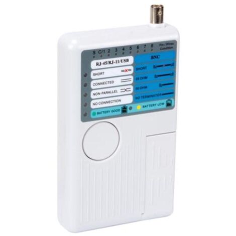 Velleman Probador de cable de red para cables USB, cables Ethernet RJ45 y cables RJ11